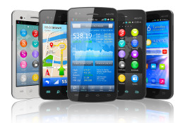 Set of touchscreen smartphones